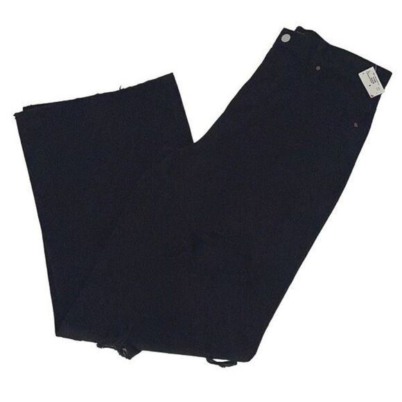 Pacsun Womens High Rise Button Fly Distressed Baggy Jeans Eco Black Size 30 NWT - Picture 3 of 13